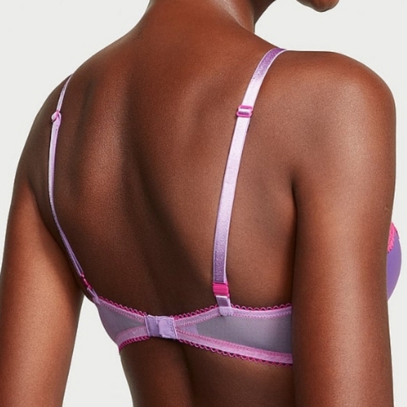 2pc-Tease Smooth Push Up Bra & High Leg Scoop Thong Panty (Purple/Paradise) - Picture 4 of 8